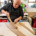 John Higgins at work in his studio 2018